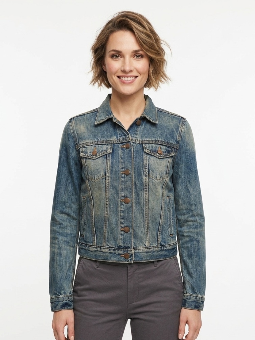 Gap 1969 Icon Flap Jack Denim Jacket in Jerico Wash Size Small